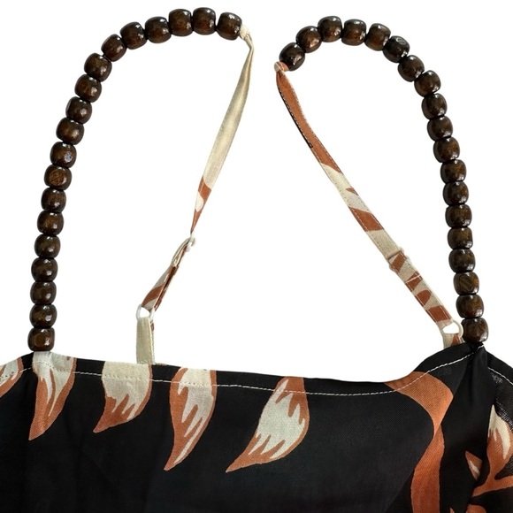 True Destinations Sleeveless Black and Brown Maxi Sun Dress, Medium - Picture 2 of 11